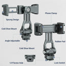 VRIG Aluminum Hot Shoe Phone Mount with Dual Cold Shoe & 360° Rotation for DSLR & Smartphones