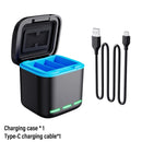 HONGDAK 3-Way Fast Battery Charger for GoPro Hero 8/7/6/5 – With Type-C Cable & TF Card Slots