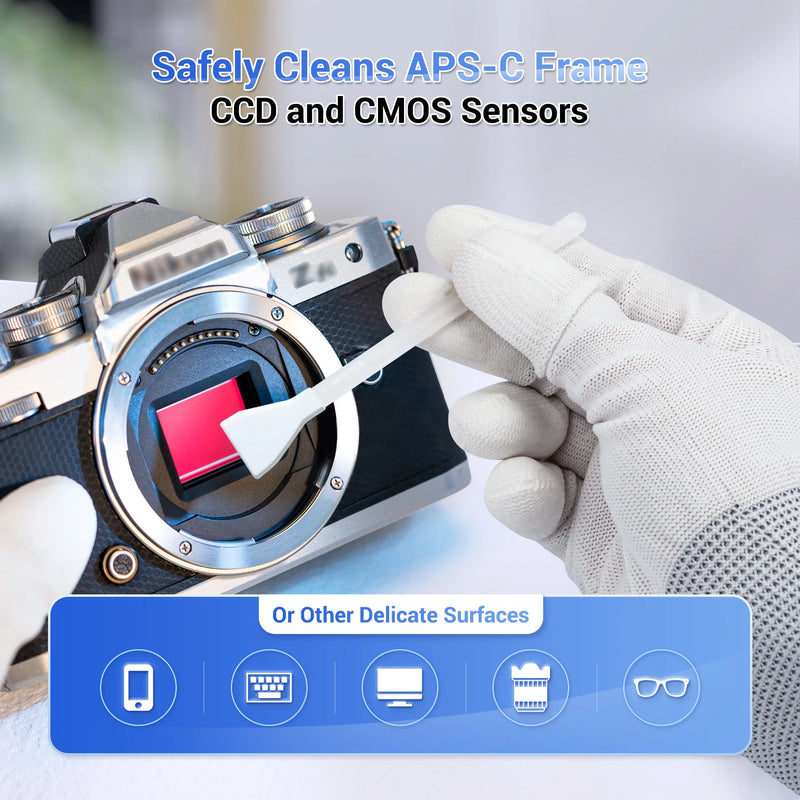 JJC APS-C & Full Frame Sensor Cleaning Swabs – 12-Pack CCD/CMOS DSLR Camera, Lens, LCD, Cleaning Kit
