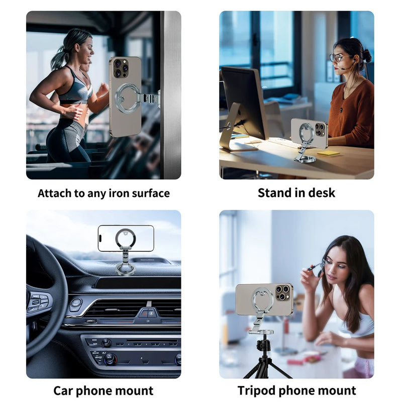 VRIG Dual-Sided Magnetic Phone Mount with Cold Shoe & 1/4"-20 Tripod Thread for iPhone & Android