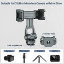 VRIG Aluminum Hot Shoe Phone Mount with Dual Cold Shoe & 360° Rotation for DSLR & Smartphones