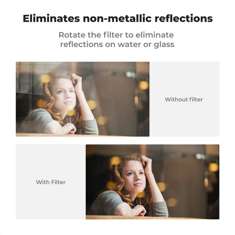 Clip-on CPL Phone Filter Kits 52mm Camera Lens Circular Polarizer Filter for iPhone 15, 14, 13