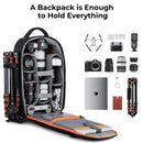 K&F Concept Professional Camera Backpack – Waterproof DSLR Bag for 15.6" Laptop, Lenses, Tripod