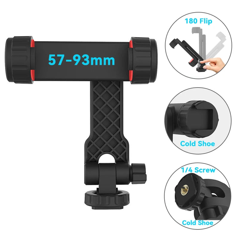 SZKOSTON 360° Mobile Phone Clip with 1/4" Screw Mount – Tripod Adapter for Smartphones