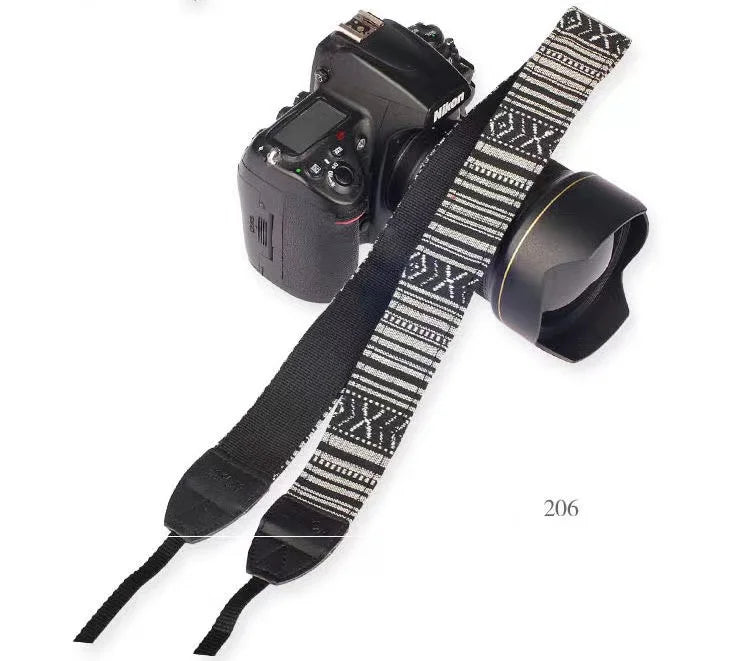 Adjustable Cotton Leather Camera Shoulder Strap for DSLR & SLR – Compatible with Sony, Nikon, Canon