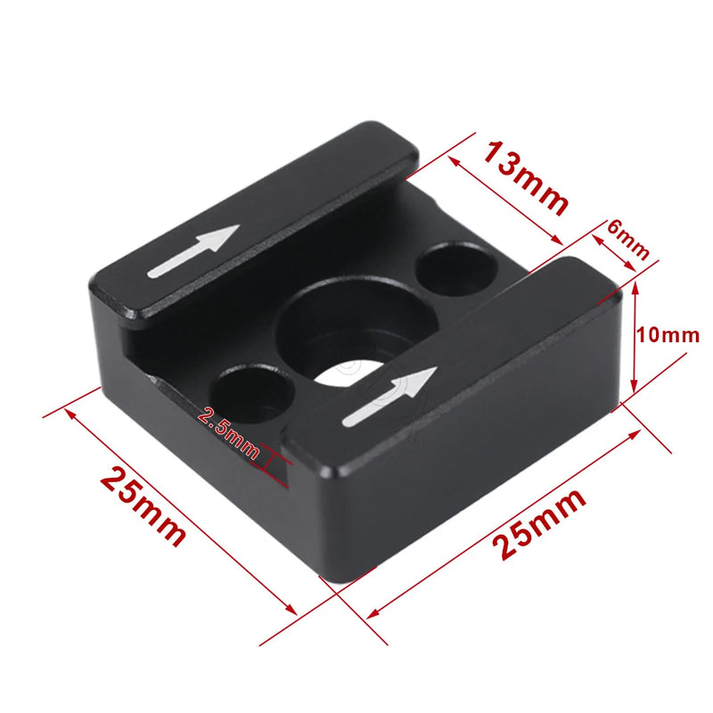 Cold Shoe Mount Adapter with 1/4" Screw for Camera Rig, Cage, Flash, or LCD Accessories